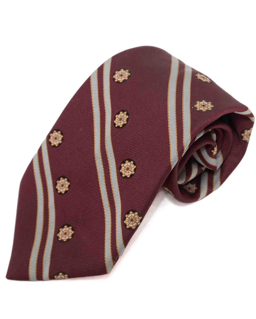Wembley Vintage Retro Burgundy Striped 60's 70's Necktie Neck Tie